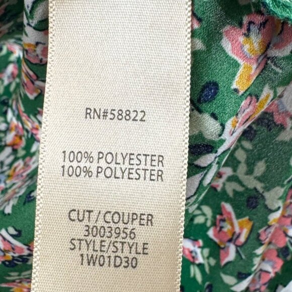 Max Studio Floral Blouse With Ruffle Bell Sleeve Green Size 1X - Picture 7 of 8